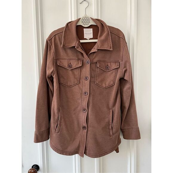 Anthropologie Avec Les Filles brown button down shacket jacket S - Picture 1 of 4